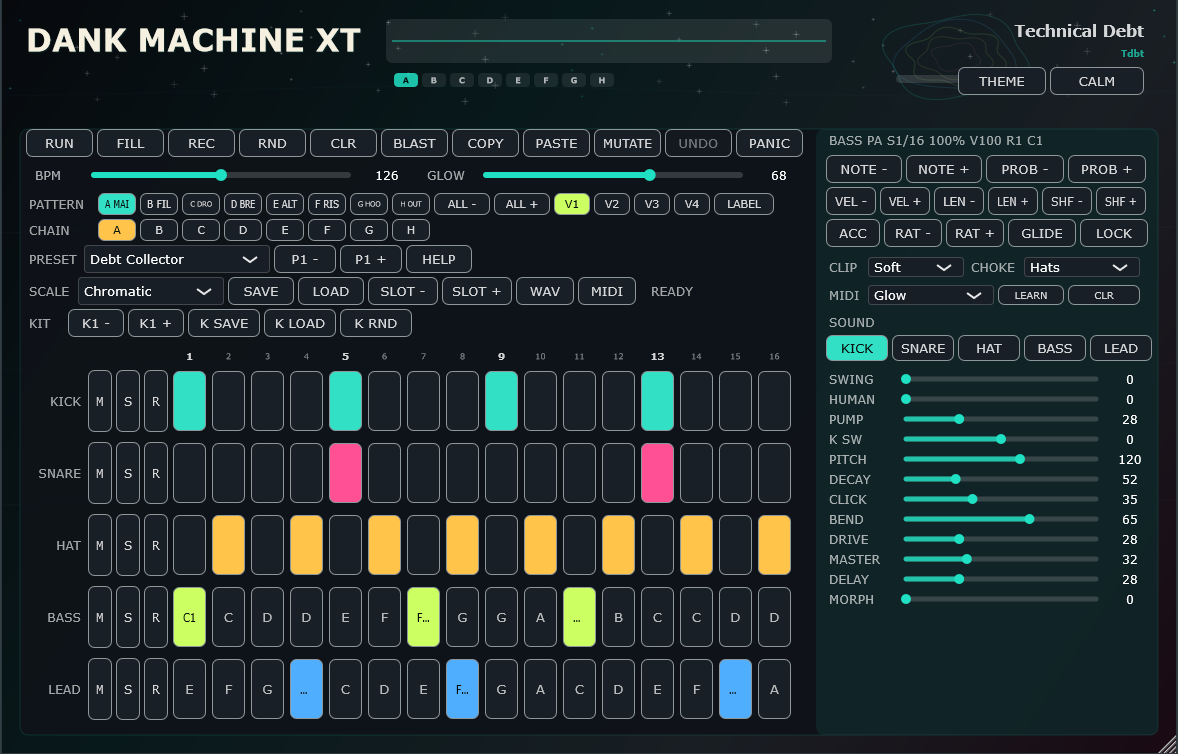 Dank Machine XT groove instrument interface